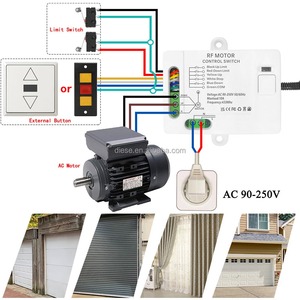 RF 433MHz Remote <strong>Control</strong> Switch 10A Receiver 2 Way <strong>Control</strong> Support with Limit Function for Gate Garage Awning Motor Blinds
