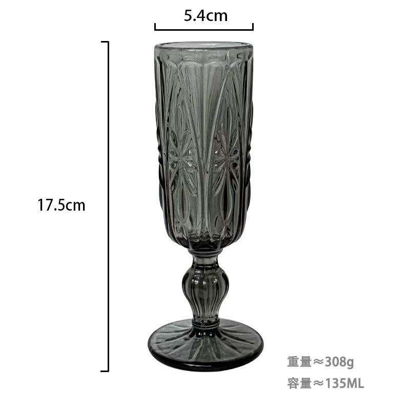 Gray sword flower champagne glass