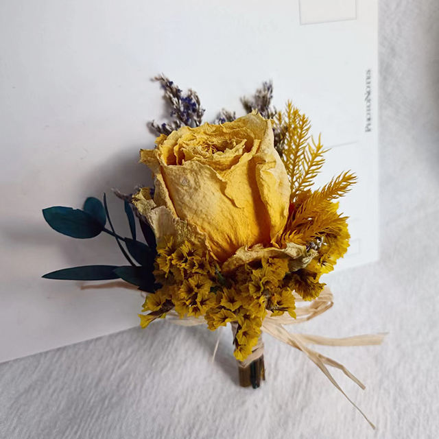 Yellow dried rose