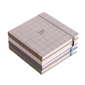 Cuaderno de tela de tapa dura con impresión personalizada, cuaderno con banda elástica, diario, planificador cuadrado - Product Image 3
