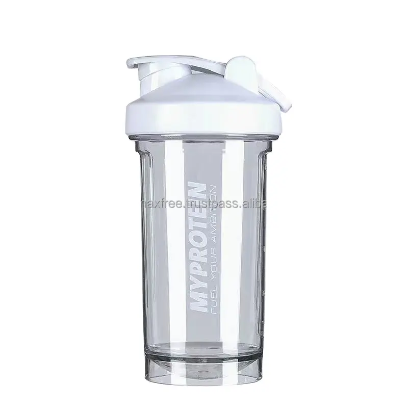 Bouteille de shaker de protéines transparent classique en plastique pour GYM Fitness 500ml