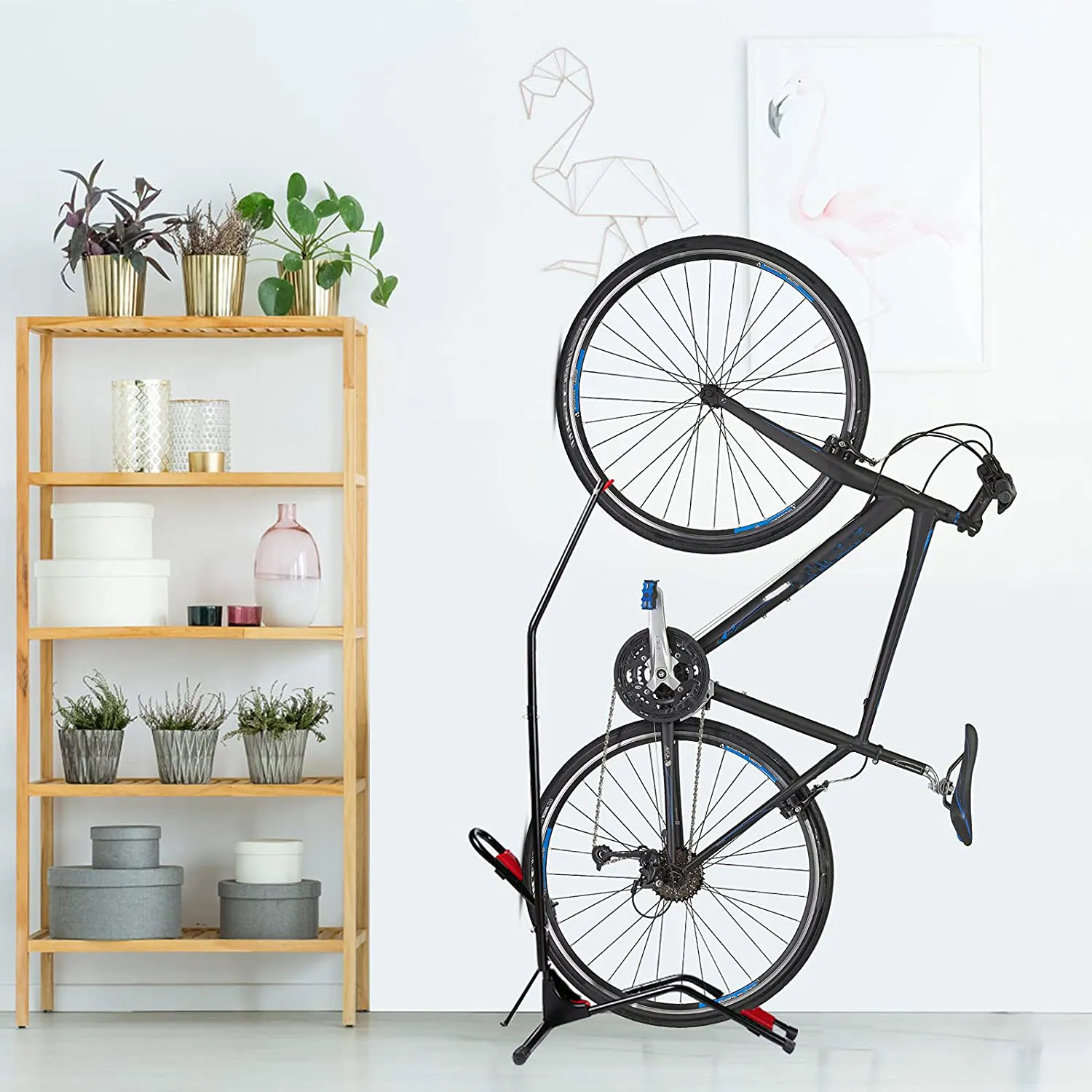 Jh-Mech Ruimtebesparing Stand Up Vouwen Outdoor Legering Meerdere Fiets Stand Voor Park En Garage Bike Rack