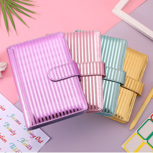 Custom Manual Ledger Journal Spiral <strong>Notebook</strong> Pu Leather A6 Color <strong>Stripe</strong> Cash Envelopes Financial Planner Budget Binder - Product Image 2