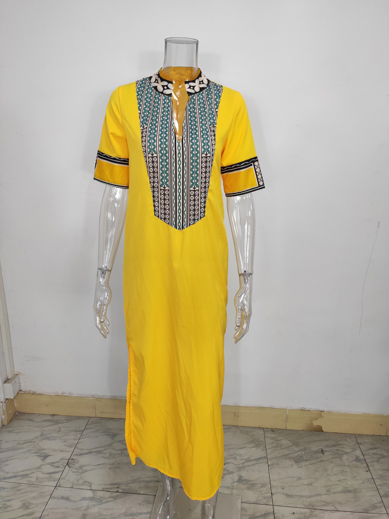 Popular New Styles Floral Print Split Maxi Womens National Casual Dresses Bohemian Dress for Women