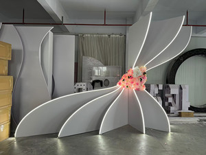 Lớn trang trí đám cưới trang trí sân khấu 3D PVC Backdrop - Product Image 2