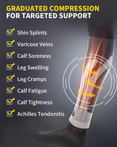 Maßgefertigte Waden-Kompressionsmanschetten für Sport, Schienbeinschmerzen & Laufregeneration 20-30mmHg Kompressions-Beinmanschetten - Product Image 3