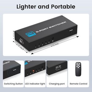 SY <strong>hdmi</strong> 2.<strong>1</strong> 120fps 4k Switch <strong>5</strong> in <strong>1</strong> Out Ultra HD 8K <strong>HDMI</strong> TV Switch Box with Remote Smart 8K 2.<strong>1</strong> <strong>5</strong> in <strong>1</strong> Out Switch - Product Image 6
