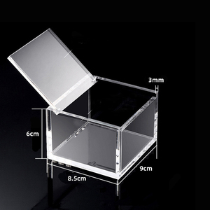 High Quality Custom Transparent Acrylic Jewelry <strong>Display</strong> <strong>Storage</strong> Box Plastic <strong>Cube</strong> with <strong>Plexiglass</strong> Eternal Rose Lid - Product Image 2