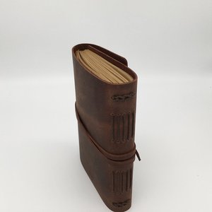 Diario del taccuino logodiario personalizzato rilegato in vera pelle con carta Kraft personale A5