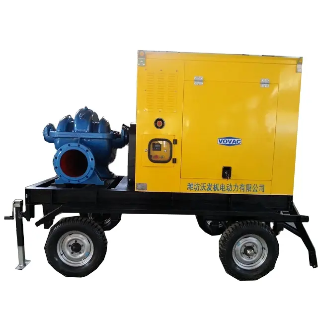 Hersteller 12 Zoll Entwässerung Diesel Wasserpumpe mobile Doppelansaug-Split-Pumpe Kreiselpumpe für die Bewässerung in der Landwirtschaft