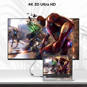 HDMI C/M到A/F适配器迷你HDMI到HDMI一根与摄像机、图形视频卡、笔记本电脑HDMI C适配器兼容的4k电缆 - Product Image 6