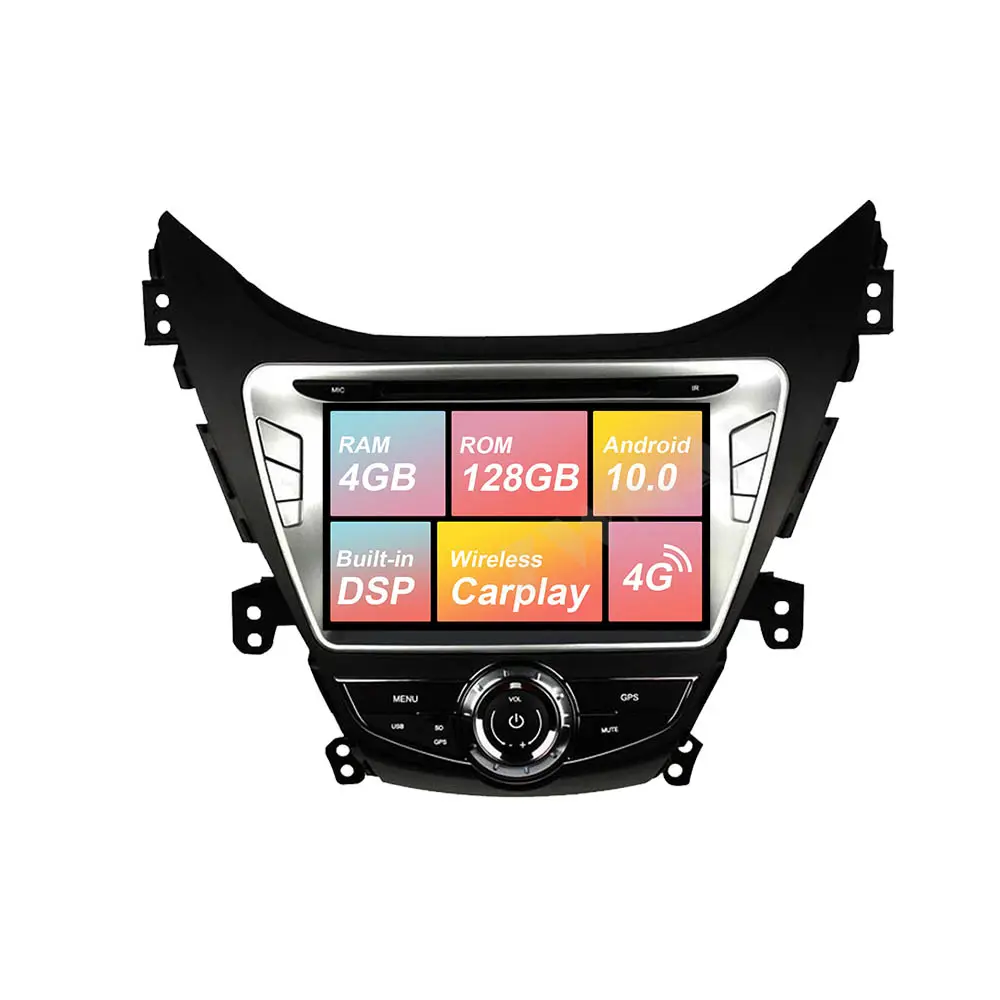 Автомагнитола на Android 9,0 с GPS-навигацией, DVD, мультимедийным проигрывателем для Hyundai Elantra (MD)2011-2013 Avante(MD)