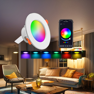 Ticari RGB LED Downlight 15W alüminyum gömme monte akıllı kontrol 3000K renk kapalı kullanım yatak odası uzaktan kumanda - Product Image 4