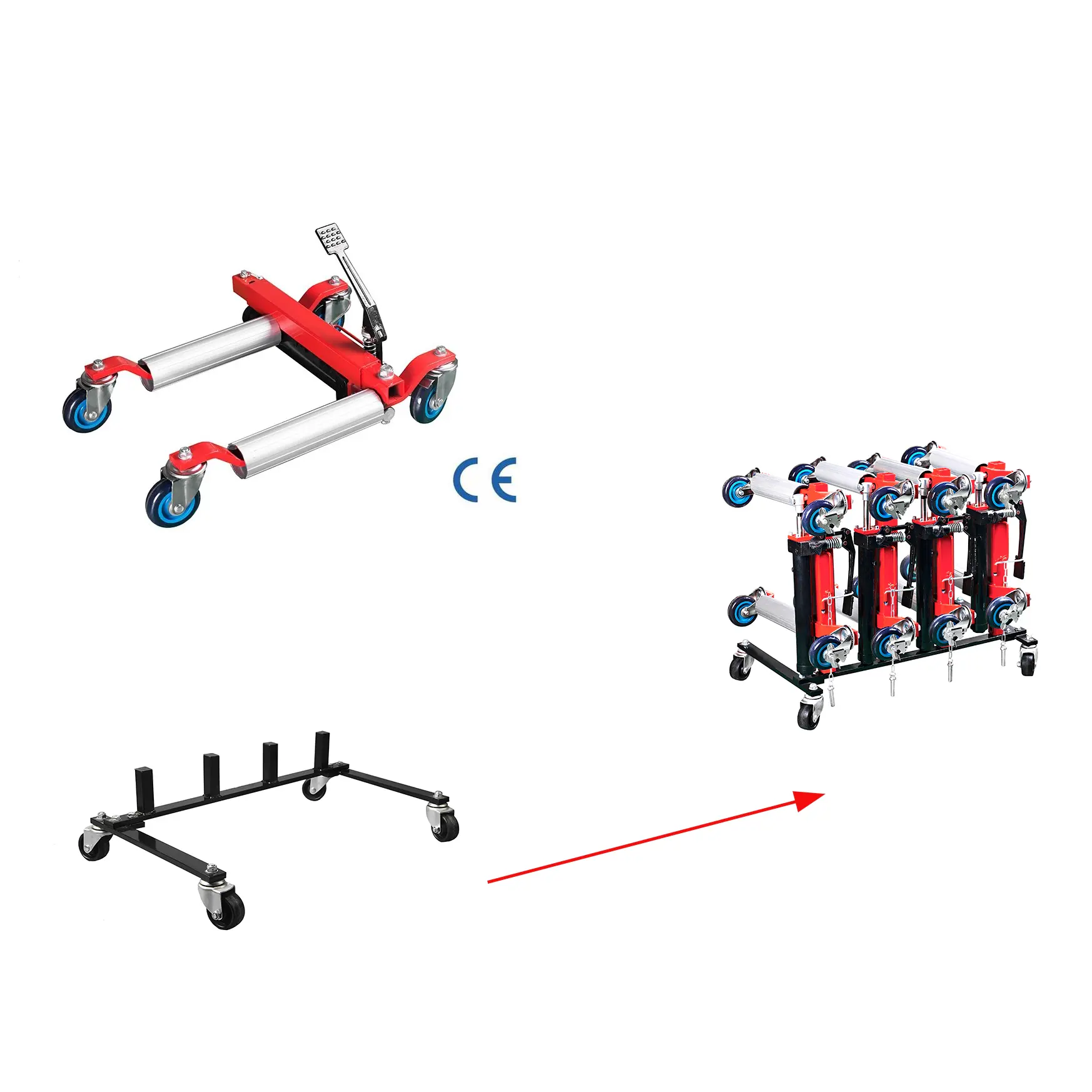 Cric de positionnement de véhicule hydraulique, chariot de roue de voiture, cric de haute qualité