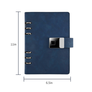 Bonito cuaderno diario, carpeta de anillas de hojas sueltas personalizable, páginas interiores reemplazables, agenda, Bloc de notas con bloqueo de huellas dactilares - Product Image 1