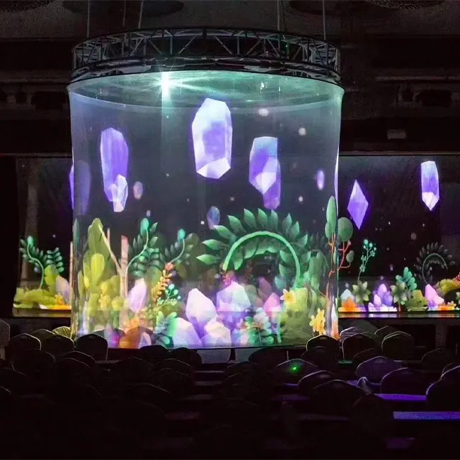 Pantalla holográfica de tela de gasa, proyector de proyección 3D transparente, holograma publicitario, novedad