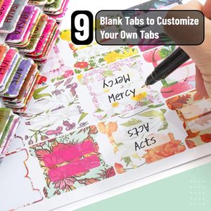 Cute <strong>Bible</strong> Index Tabs <strong>Bible</strong> Journaling Supplies Old and New Testament Laminated Floral <strong>Bible</strong> Tabs for Girl Women - Product Image 4