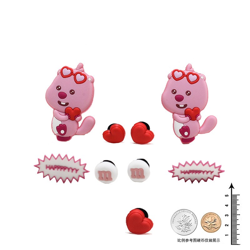 Ruby Heart Shoe Flower (8 piezas)