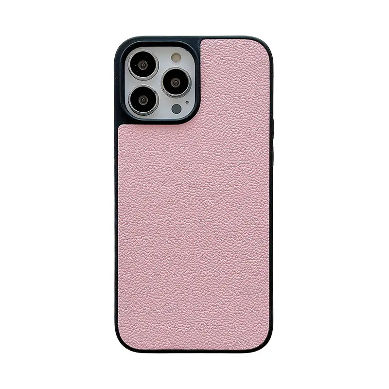 Simple Solid Color Lychee Pattern Protection Shockproof Mobile Phone Accessories Covers Case For iPhone 11 12 13 14 15 Pro Max