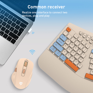 Diseño de teclado dividido Combo de ratón de teclado ergonómico inalámbrico Receptor 2 en 1 para Windows con reposamuñecas - Product Image 3
