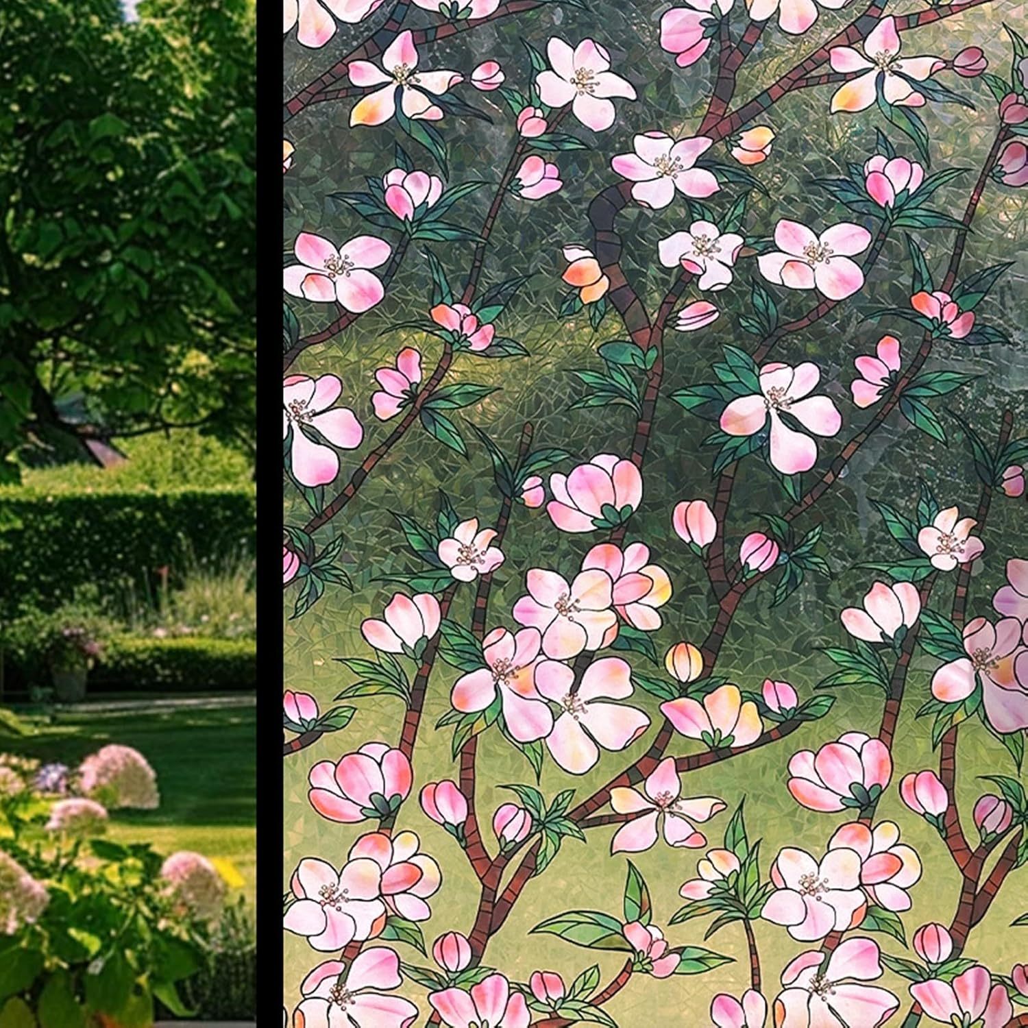 Motif fleur de pêcher en croissant60*100cm