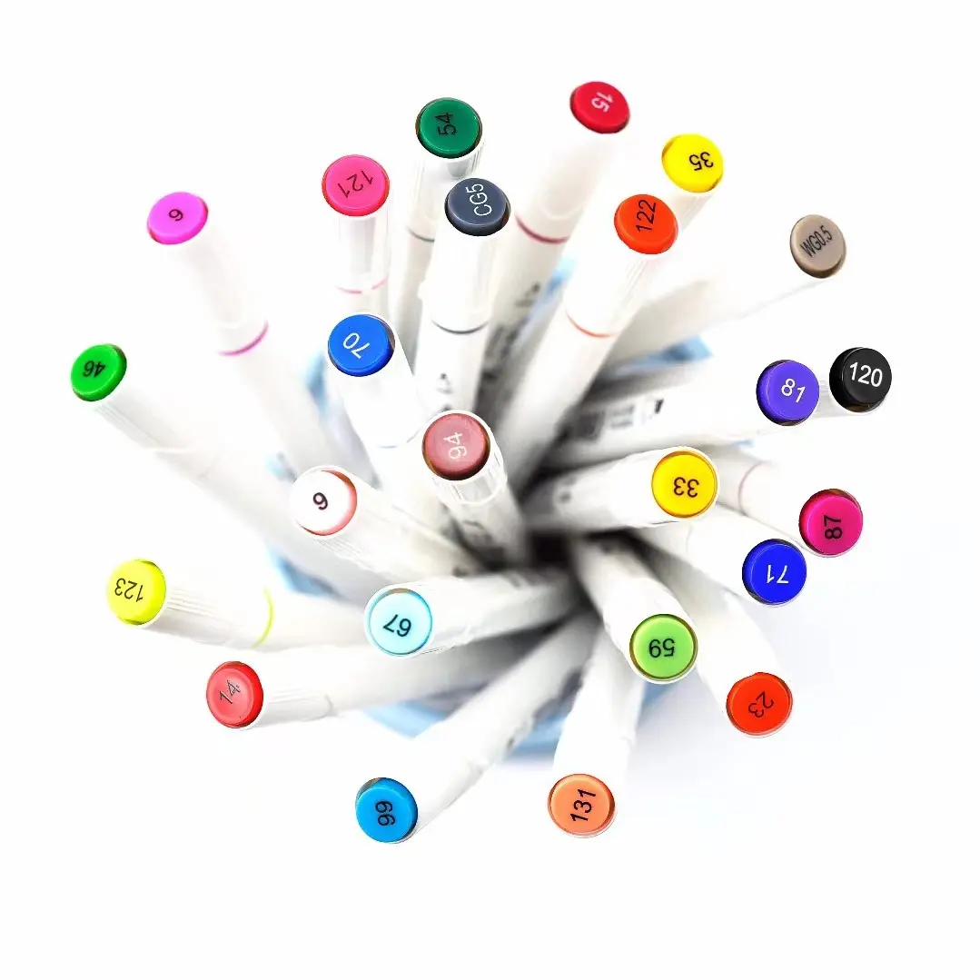 Caneta cirúrgica permanente de secagem rápida com base de óleo e álcool acrílico, caneta de desenho de arte com ponta dupla, marcadores coloridos para crianças