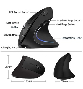 Mouse di ingegneria ergonomica a doppia modalità 2.4G muta retroilluminata per Computer da gioco Bluetooth ricaricabile per uso verticale per ufficio - Product Image 5