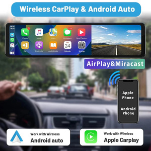 12英寸4k高清Carplay汽车后视镜仪表盘凸轮，带倒车摄像头和触摸屏显示器 - Product Image 6