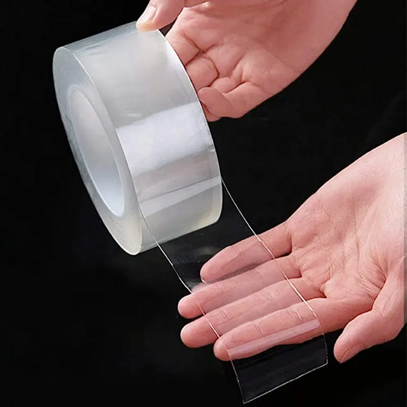 Ruban adhésif Double face en silicone pour cuisine, 1 bande adhésive transparente, 2mm, sans résidu