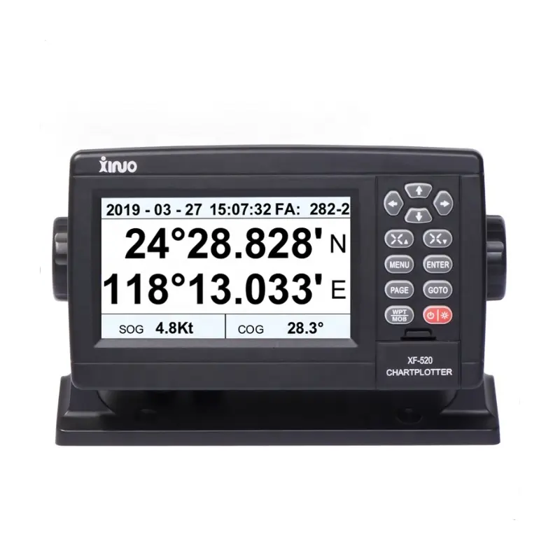 جهاز إلكتروني للبحرية جهاز رسم مخطط GPS للبحرية شاشة بحجم صغير XINUO XF-520 شاشة LCD 5 بوصة واجهة CE IMO NMEA0183 AIS