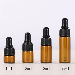 化妆品包装1毫升2毫升3毫升5毫升迷你玻璃样品滴管瓶空精油香水瓶小瓶带滴管 - Product Image 1
