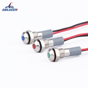 Waterpoof 48V 110V Dot LED ánh sáng phẳng chamfer đầu 6mm chỉ số ánh sáng kim loại đèn tín hiệu có dây 150mm cáp dài cho xe hơi - Product Image 6