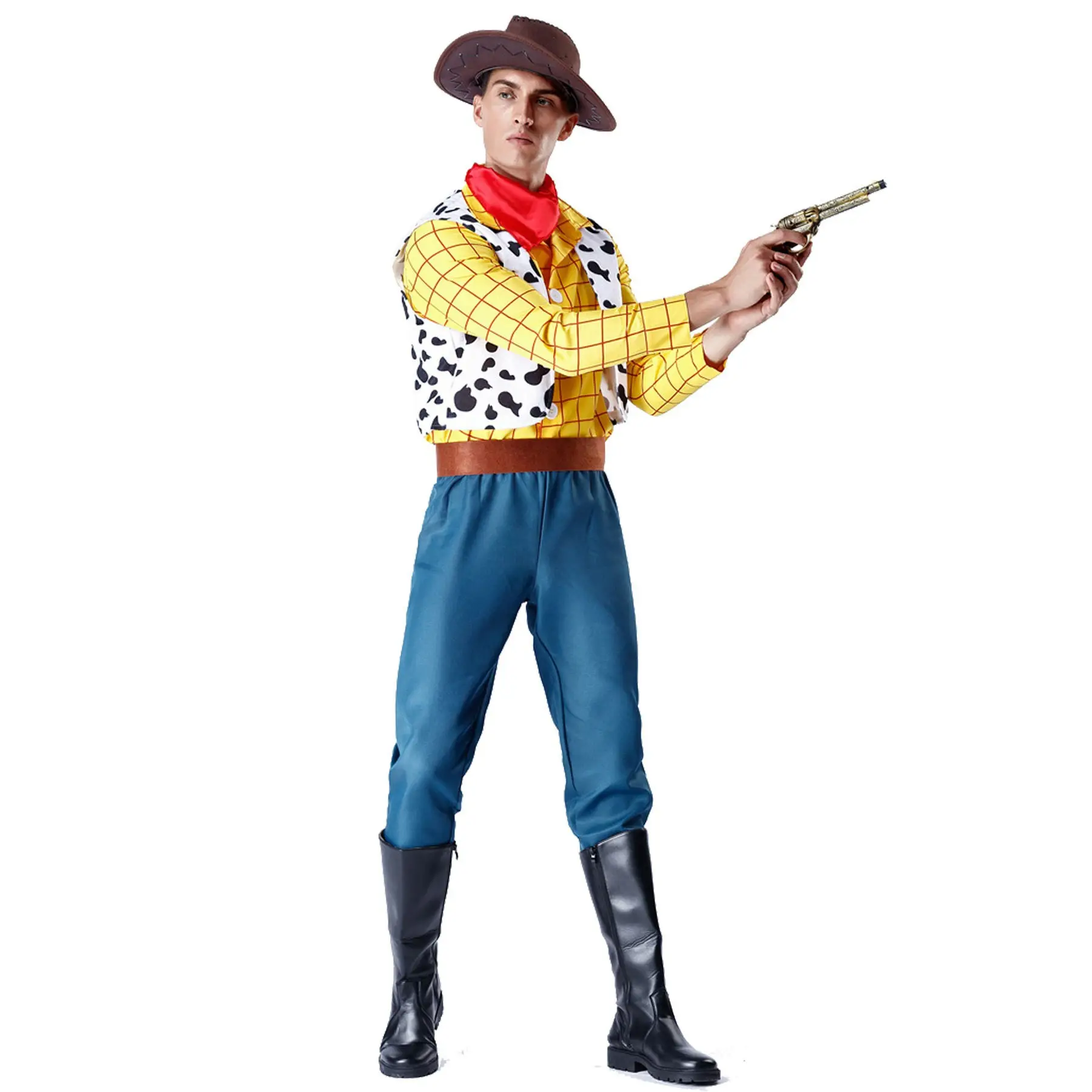 Disfraces de cosplay de Halloween Toy Story Woody disfraces de pareja vaquero occidental hombres y mujeres disfraces de escenario de fiesta