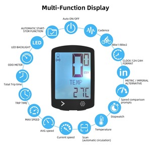Wireless Bike <strong>Computer</strong> with Cadence USB Rechargeable Multi-<strong>Function</strong> High Clear Display IPX6 Speedometer Bicycle <strong>Computer</strong>