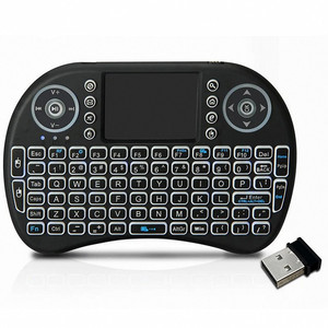 Mini teclado i8 teclado inalámbrico 3 colores retroiluminado 2,4 GHz inglés ruso Air Mouse con Touchpad Control remoto para PC portátil