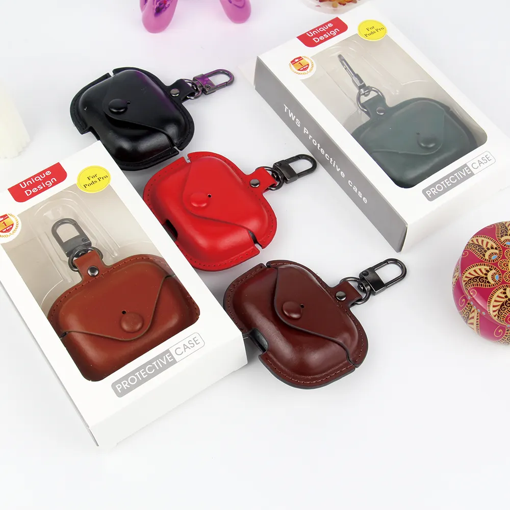 Tai nghe trường hợp thời trang PU Leather Case cho AirPod Pro kinh doanh thiết kế phong cách bìa cho airpod2 Handfree trường hợp