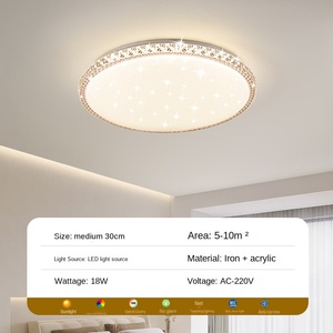 ไฟเพดานคริสตัล LED หรูหราทันสมัยห้องนั่งเล่นสี่เหลี่ยมเต็มสเปกตรัมโคมไฟห้องนอนระเบียงการออกแบบที่เรียบง่ายอะคริลิค - Product Image 6