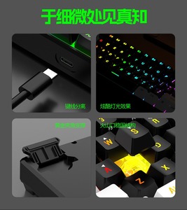 Teclado mecánico Real retroiluminado RGB LED personalizado 61 teclas Teclado de intercambio en caliente Teclado Gamer con cable 60 por ciento Teclado para juegos - Product Image 3