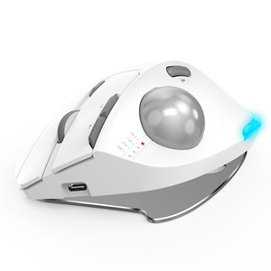 Trackball Mouse Ergonomic Rollerball Mouse <strong>Programmable</strong> Buttons Thumb Control Mice Rechargeable Optical Mouse for 3 <strong>Devices</strong>