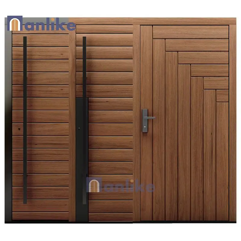 Anlike Quality American Custom Cheap Wholesale Price Front Wooden Double Door Design Main Solid Wood Door