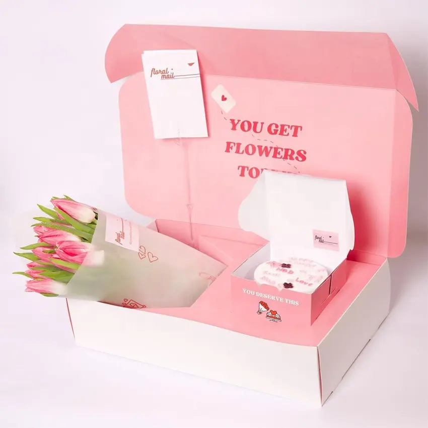 फूलों के लिए थोक पुनः प्रयोज्य सौंदर्य ताजा फूल बॉक्स, फूलों के लिए मेलर पैकेजिंग बॉक्स के अंदर मलर पैकेजिंग बॉक्स