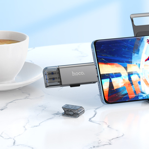 HOCO HB39 USB/TYPE-C 3.0 hochgeschwindigkeits-Kartenleser tragbarer TF- und SD-Kartenleser Speicher OTG-Kartenleser-Adapter - Product Image 5