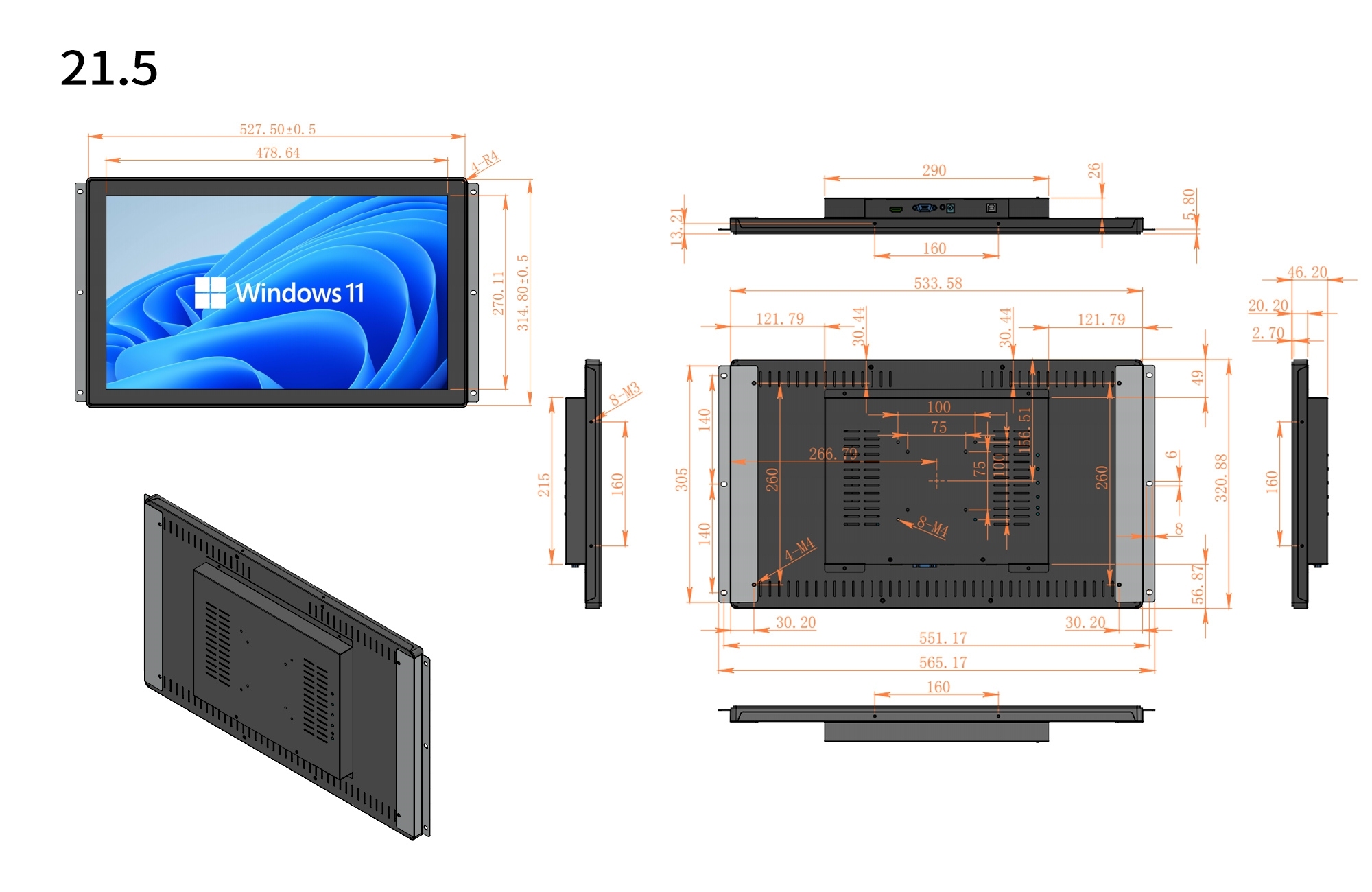 21.5"/RK3568/2G+16G/Android13