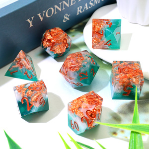 Épico furacão temático DND Dice Set,Handmade Green & White Swirling Resina Dados poliédricos para Dungeons and Dragons Games-N27 - Product Image 3