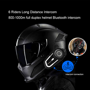 Compartir música Llamadas manos libres Compatible con 6 jinetes Grupo Casco Comunicación Altavoz Auriculares Motocicleta Bluetooth Intercomunicador - Product Image 3