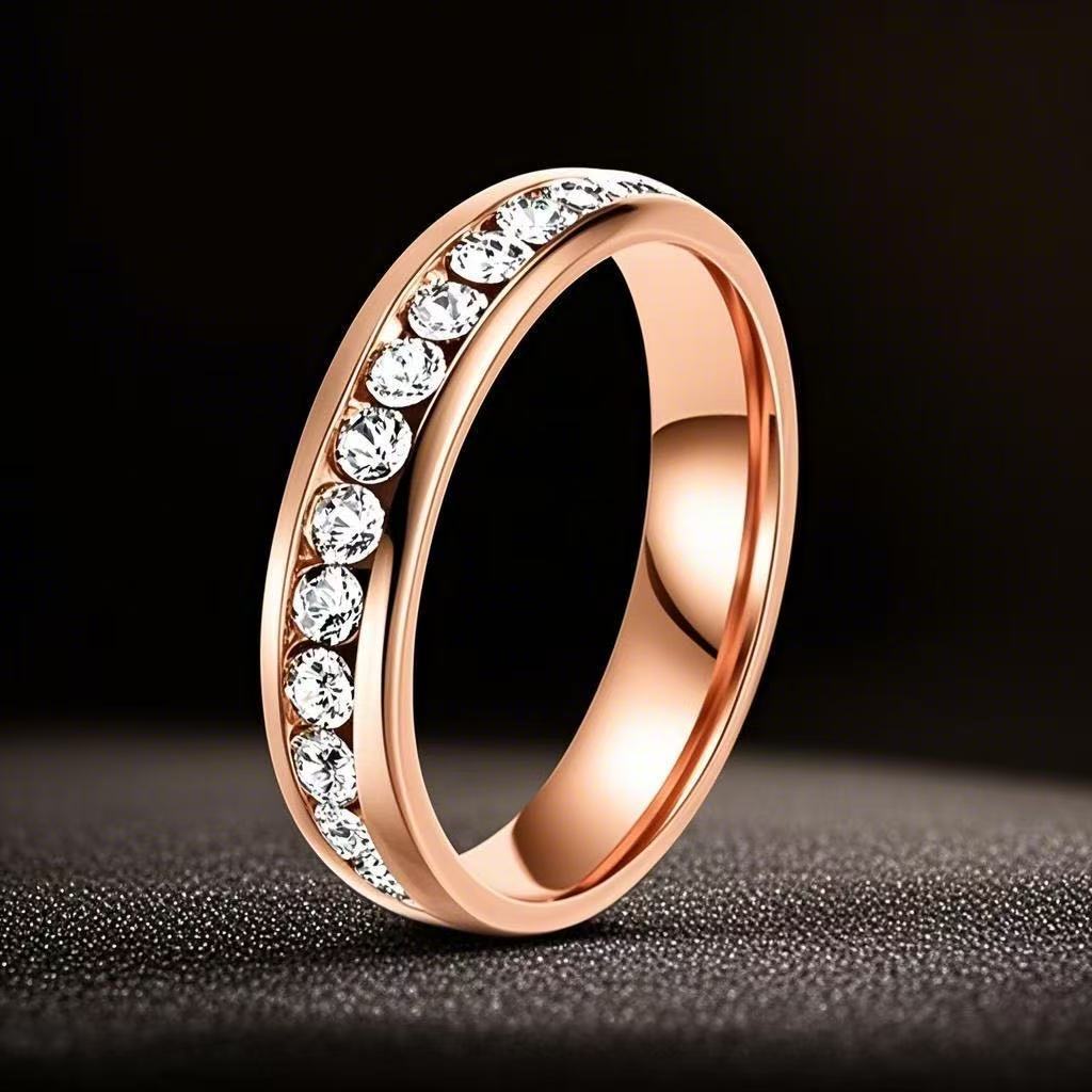 18-d-1 rose gold one circle drill 4mm wide