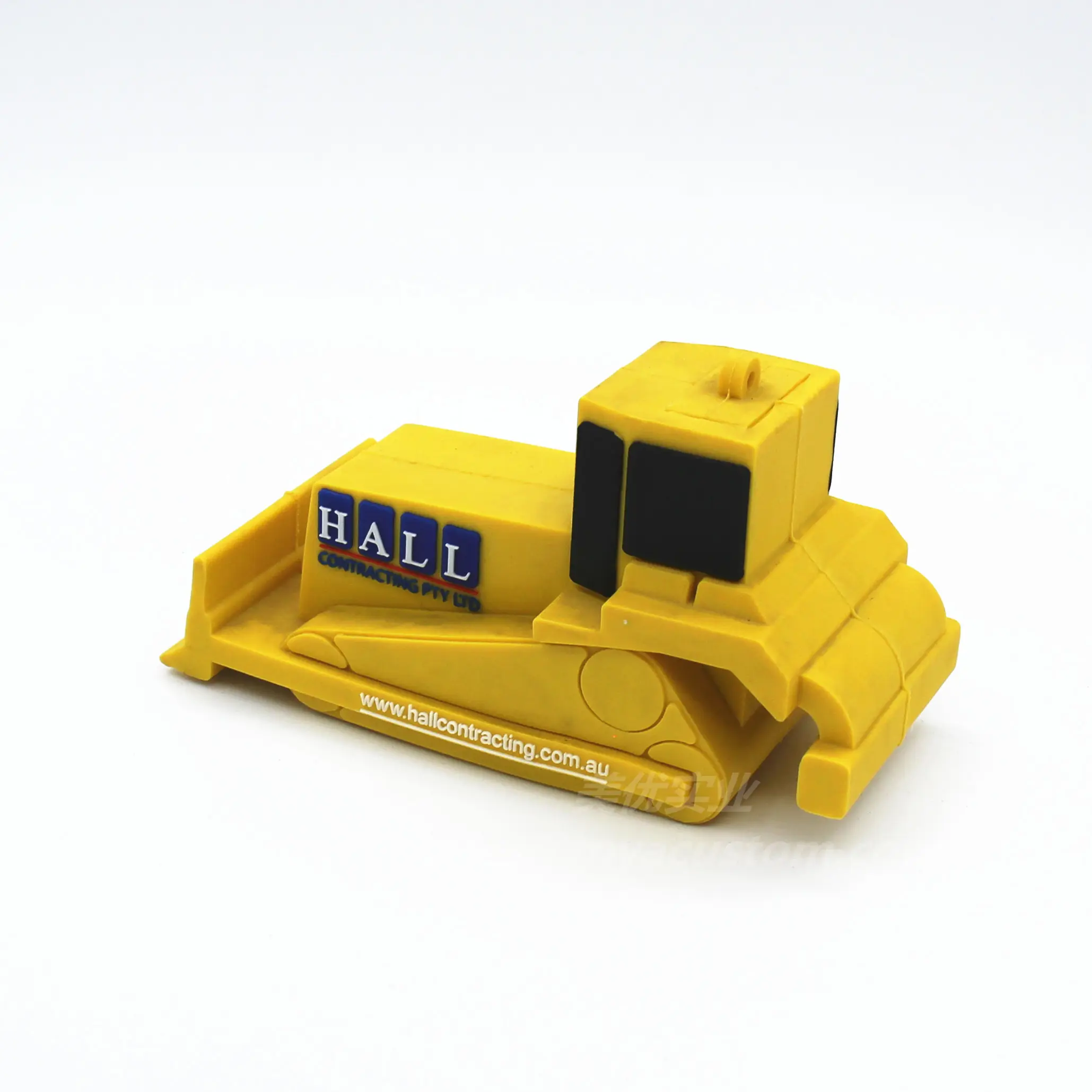 Usb flash drive PVC bentuk Dozer kuning hadiah promosi Disk USB bentuk bulldoser merek baru