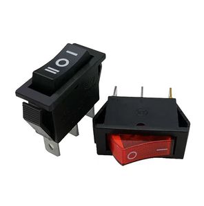 KCD1-3 3ピン3ポジションロッカースイッチオンオフオン機能付きT105モデルKCD1 250VAC最大電圧防水ブルーランプカラー - Product Image 3