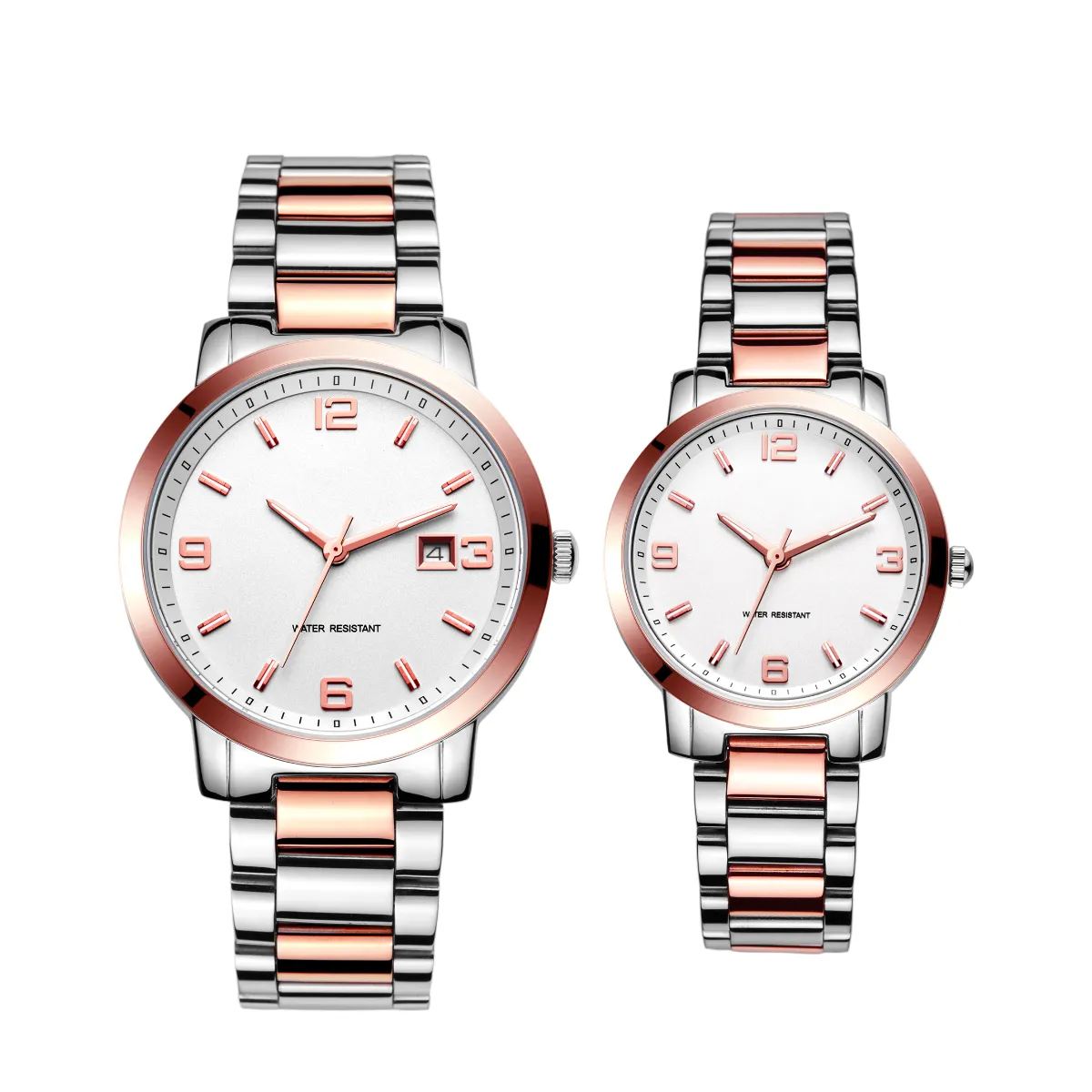 Top marque hommes et femmes Couple montres mode 30M étanche montre à Quartz luxe solide en acier inoxydable Bracelet montre Date