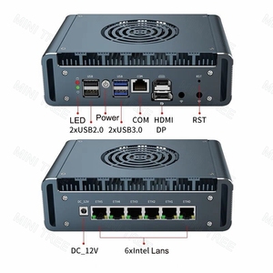 Barebone Intel Firewall der 12. Generation Mini-PC Alder Lake i3 N305 ES N100 Lüfter OpnSense Router Firewall 6LAN 2.5G HD DP RJ45 COM USB 3.0 - Product Image 4